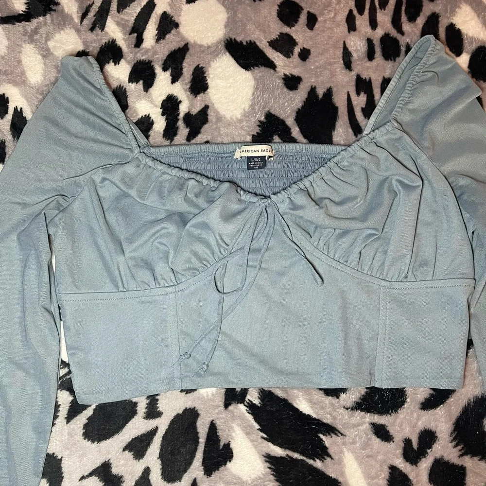 American Eagle Outfitters Blue Long Sleeve Top